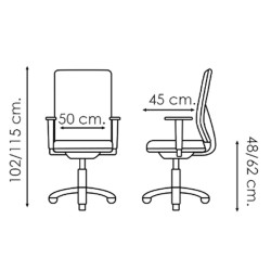Silla operativa LUKAT BLACK con brazos