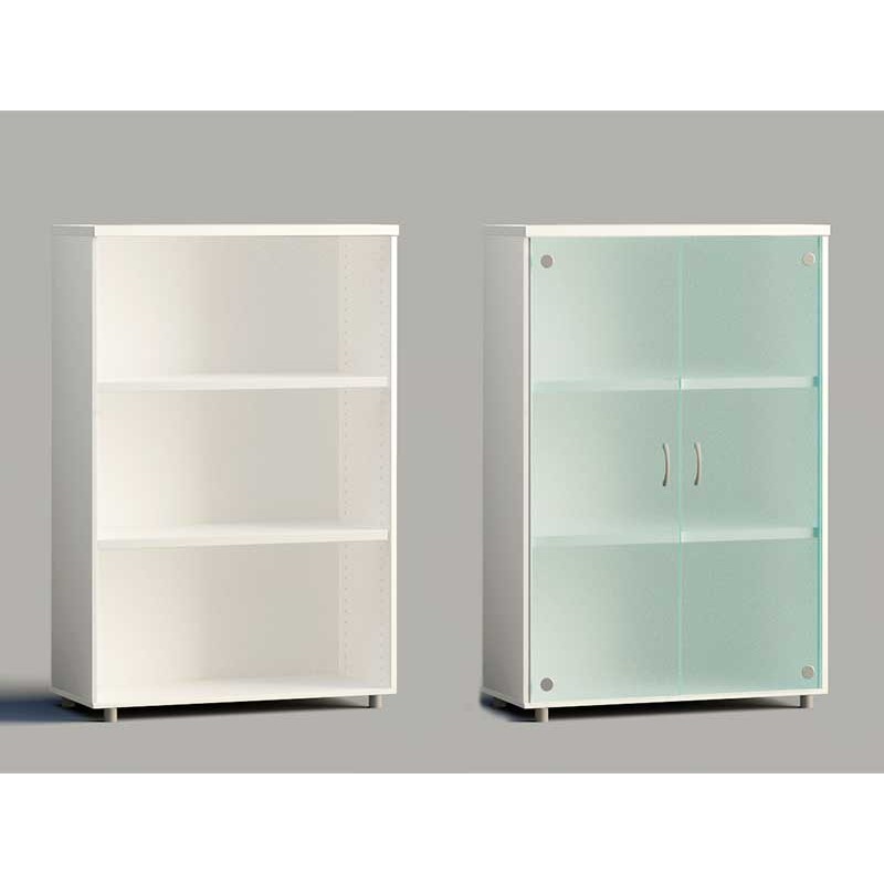Armario medio estrecho con puertas bajas y 3 estantes 47x42x140 cms. –  Mobiliario Escolar y Colectividades