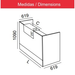 Mostrador Recepción TEKNO Medidas 180-200